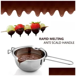 Baking Pastry Tools Ups Stainless Steel Chocolate Melting Pot Double Boiler Milk Bowl Butter Candy Warmer 6.8 Drop Delivery Home G Dhfmi