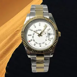 Sky-dwelle mens guld herr klocka automatisk mekanisk klocka för herr designer klockor 40mm full rostfritt stål rem guld klocka super luminous armbandsur montre