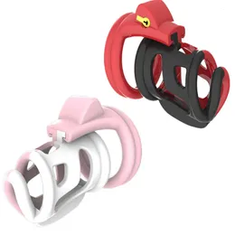 Cockrings Erotic Accessories Male Device Sextoys Colorful Male Chastity Device Cock Cage With 4 Size Rings Adult Lock Sexy Toys For Men 231101