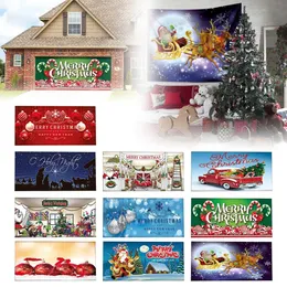 Decorazioni natalizie 480X210CM Buon Natale Festività Banner Decorazione Copertura per porta del garage esterna Copertura per porta grande Banner da muro di Babbo Natale 231101