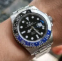 2023 GMT AAA 3A جودة الفرقة II 40MM ROLEX MEN يشاهد الزجاج الياقوت مع الصندوق الأخضر الأصلي 11671189 OYSTERSTEEL ROLEXWATCH A023