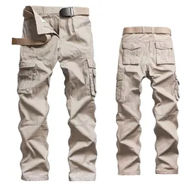 Tactical Pants Men Cotton Plus Size Casual Joggers Four Seasons Washed Cargo Pants Men Overall Outdoors Straight Trousers207n