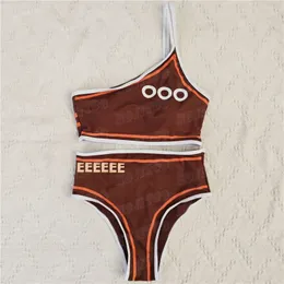 Brev tryckt bikini badkläder för kvinnor mode sexiga vadderade baddräkter designer strand pool surf ridning baddräkter kan slitna båda sidor