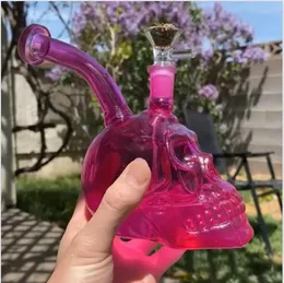 Dinosaur Glass Bong Hookahs Skull Glass Water Pipes Bubbler Downstem Perc With 14mm bowl heady Dab Rigs Chicha