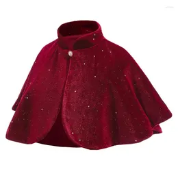 Jackor Girls Cloak Solid Color Fashion Thin Style Jacket Fairy Princess Cape Christmas Party Halloween Kids kläder 2-10 år