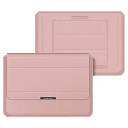 Custodia protettiva impermeabile in pelle PU Supporto pieghevole Custodia per laptop con patta magnetica per notebook da 13/14 pollici - Oro rosa