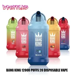 100% оригинал BANG KING 12000 Puffs, одноразовая ручка для вейпа, 23 мл, предварительно заполненная батарея емкостью 650 мАч, электронная сигарета с 20 вкусами