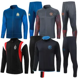 2023 2024 Nápoles Futebol Treinamento Terno Chandal Homem Futebol Treino Terno Cidade Manga Longa Zipper Jacket Set