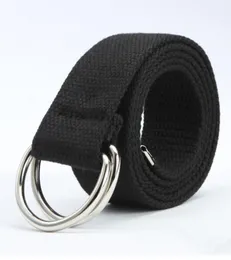 Caliente Casual Unisex lona tela cinturón Correa anillo hebilla Weing cintura banda Casual Jeans cinturón 5 colores Cinturones Hombre8956052