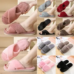 2024 New designer cotton slippers comfort shoes flats wine red black pink gray bean paste men women size 36-45