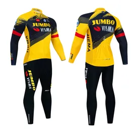 Cycling Jersey Sets JUMBO VISMA Bike Men Man Long Sleeve Mens Bicycle Clothing Skinsuit Clothes 2024 Mtb Set Outfit Breathable 231102