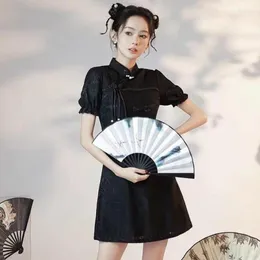 Etniska kläder eleganta kvinnor mini qipao vintage mandarin krage cheongsam vestidos modern qi pao traditionell kinesisk prom klänning retro klänning