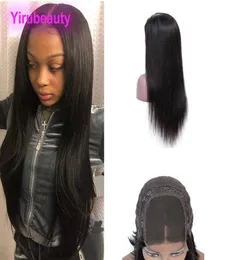 Peruanisches unverarbeitetes Menschenhaar 1032 Zoll gerade 4X4 Lace Closure Wig Virgin Hair Closure Perücken mit Babyhaaren2416273
