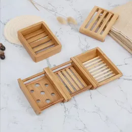 Soap Box Bamboo Wood Simple Creative Japanese Soaps Tray Handgjorda Soap Boxs Dish Badrums Organiser Badillbehör