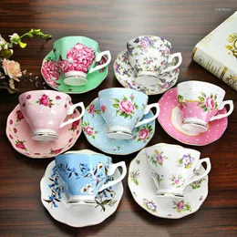 Tazze Piattini Bone China Tazza Piattino Caffè Set Tè Pomeridiano Creativo