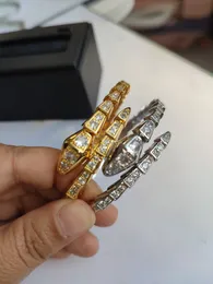 Torque de prata cobra de ouro único tênis Elegante pulseiras de trevo Moda cheia de joias de diamante para homens e mulheres festa de casamento design especial presentes todos os dias