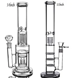 Hohe, billige Herstellung, heiß verkaufte Glaswasserpfeife mit Reifenstil und Wabenglasdiffusor-Perkolator, 18,8 mm Glasbongs