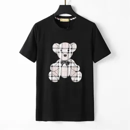 Designer Herren-T-Shirts schwarz-weiße Farbe Bär karierter Streifen Luxusmarke 100% Baumwolle Anti-Falten-atmungsaktive weiche Mode lässige Straße Vielzahl von Styles3XL