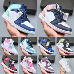 1s Kids Basketball Shoess Toddlers Youth Boys Girls Sneakers Desiganer Trainers University Blue Digital Pink Patent Bred Chicago Green Kid Boy Chidren Shoe