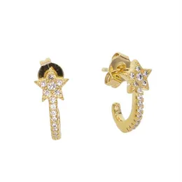 Elegante estrela charme brinco minúsculo mini bonito meninas jóias minúsculo simples brinco qualidade superior delicado delicado cz empilhamento earring291r