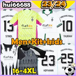 23/24 Monchengladbach camisas de futebol STINDL KRAMER HERRMANN ZAKARIA THURAM STINDL PLEA HOFMANN BENSEBAINI GINTER NEUHAUS 2023 2024 GK Kids Kits Camisas de futebol