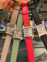 U1 Топ AAA Высококачественные женские часы Япония SuperQuartz модные римские цифровые 28x38 мм для отдыха кожаные кварцевые ультратонкие роскошные часы серии Dumont T508