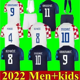 QQQ8 2022 Croacia Soccer Jerseys Mandzukic Modric Perisic Kalinic Football Shirt 22 23 Croazia Rakitic Kovacic Men Kid Kit Suker
