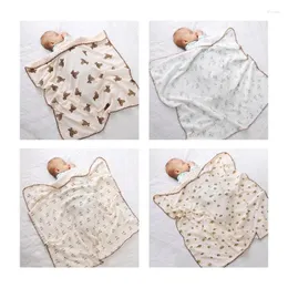 Filtar födda mottagande filt bomull Swaddling-blanket baby wrap duschgåva