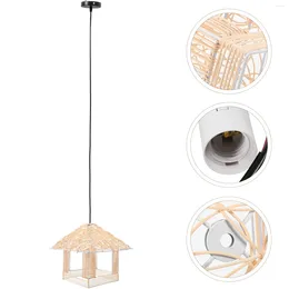 Pendant Lamps Decorative Lamp Rattan Chandelier Light Fixture Dining Room Lights Ceiling Hallway Weaving Bedroom