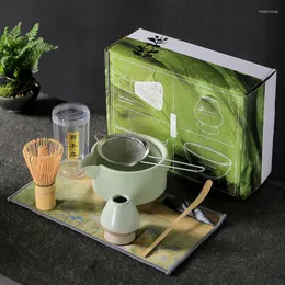 Наборы чайной посуды Комбинация чайных кистей с носиком, набор чаш для приготовления подарков, аксессуары в подарочной упаковке, японские инструменты, керамика