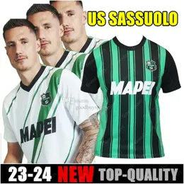 Qqq8 2023 2024 Us Sassuolo Berardi Pinamonti Maglie da calcio da uomo Obiang Defrel Pegolo Lauriente Maglie da calcio M.henrique Rogerio Calcio