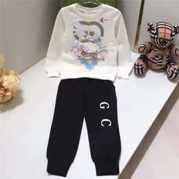 2023 NOWOŚĆ moda Sportswear Fashion Child Boy Girls Odzież Set Spring Fall Odzież Odzież Sport Student Student Hip Hop Street Ubranie wełna dzieci 100-160 cm W31