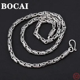 Chokers Bocai S925 Sterling Silver Necklace For Women Men Fashion Tjock 4mm 5mm 6mm 7mm Twist-Chain Argentum Jewelry 231101