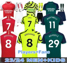 24fans versão jogador camisas de futebol saliba gunners 23 24 martinelli g jesus 2023 2024 arsen pré-jogo jersey saka toda camisa de futebol gol odegaard kit equipamento infantil