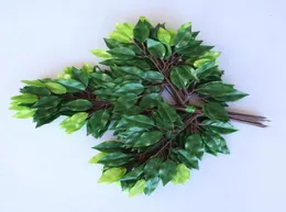 Färgtryck ficus blad trädgårdsarbete dekorativa blad simulering gröna falska grenar7153093