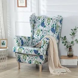 Wingback cadeira cobre asa cadeira slipcovers impresso lavável deslizamento capa para sala de estar e quarto com estilo nórdico