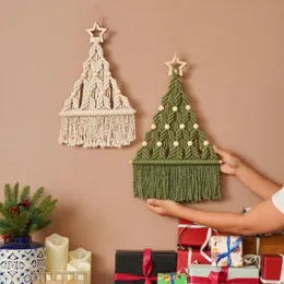 Tapeçarias Boho Decoração de Natal Arte de parede de Natal Macrame Decoração de Natal Decoração de parede de férias Suspensão de parede Macrame Árvore de Natal FD39743624 231101