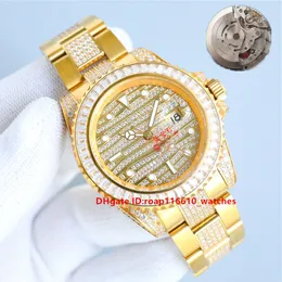 Orologio da uomo automatico meccanico 2836 movimento orologi 40 mm zaffiro luminoso orologio da lavoro cinturino in acciaio inossidabile 904L con diamanti in oro CON SCATOLA regalo