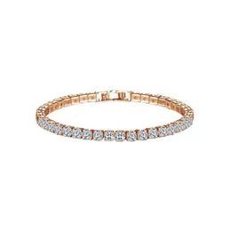 Catena a maglie Catena Cubic Zirconia 1 fila Bracciale tennis Uomini e donne Gioielli Ottone / Rame Materiale Consegna a goccia Reggiseno gioielli Dhgarden Dhhvv