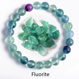 Charm Bracelets Fluorite Bracelet with Natural Stones 6 8 10mm Beads Jewelry for Women Yoga Meditation Healing Energy Bangle Man Gift 231101