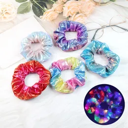 LED Luminous Hair Bands Scrunchies Women Girls Headwear Hair Rope Simple Wrist band Rings Rubber Band Hair Accessories