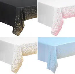 Table Cloth Gold Dot Disposable Tablecloths Plastic Table Cover Dustproof Table Coths Gold Party Decorations 22 Designs YG1234