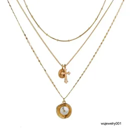 NZ179 2020 nuovi accessori moda di vendita calda croce multistrato imitazione collana di perle