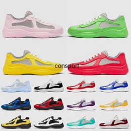 Designer Shoes Americas Cup Soft Rubber Fabric Sneaker Mens Casual Shoes Patent Leather Flat Trainers low top Sneakers Mesh America for Men Sneakers Size 38-46