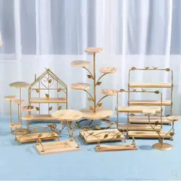 Bakeware Tools Display Matlagt bröllopsfest Luxury Table Accessories Cake Stand Donuts Lollipops Kitchen Birthday Candy Bakery Wood