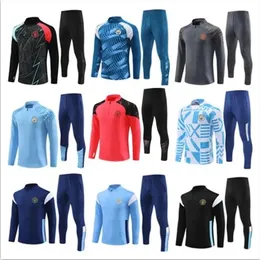 2023 2024 Haaland Soccer Jerseys Tracksuit Homens Crianças 22 23 24 Man City Manga Longa Terno de Treinamento Sportswear Futebol de Foot Chandal Survatment777