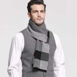 Lenços runmeifa clássico outono inverno quente manta homem cachecol cashmere lã panamá macio listrado longo de alta qualidade 40 cores 231101
