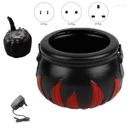 Dekoracja imprezy Halloween Mist Maker Fogger Witch Cauldron Fog Water Pond Maszyna z 12 kolorowymi światłem LED