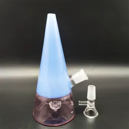 2023 Heady Bong Glass Bongs Mini Cute Girly Bong Cream Blue Pink Multicolor 14.4mm Male Joint Handmade Bubbler Water pipe