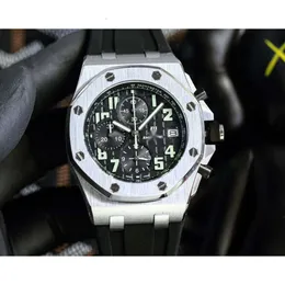 الرجال باهظة الثمن AP AP Piglet Wrist Watches 4FL1 عالية الجودة Swiss Quartz Movement Uhr Back Rapparent Rubber Strap Montre Rober Reloj